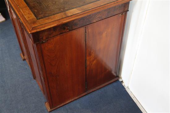 An early 19th century walnut Patent action leather topped campaign writing desk, by Ross & Co, Dublin, W.3ft 3in.